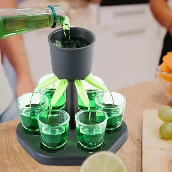 Mightlink 1 Set 6 Shot Glass Games Dispenser Wine Whisky Beer Liquor Dispenser Games Drinking Tools for Bar Party