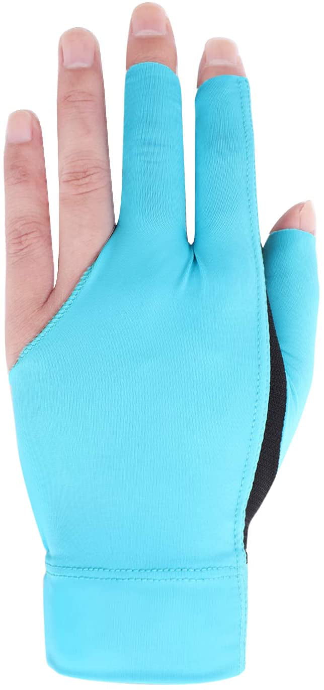 Quick-Dry Breathable Billiard Glove for Left Bridge Hand Professional 3 Fingers Lycra Stretchable Pool Cue Snooker Glove Snooker Carom Billiard Pool Cue Sport Glove Handwear Gift for Men Women Player 