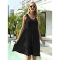 thumbnail image 5 of Mengpipi Women's Summer Casual Sleeveless V-Neck Swing Tank Dress Casual Flowy Tiered Beach Dress, Black-XL(US 16-18), 5 of 6
