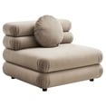 thumbnail image 5 of 4 pcs Modular Sofa Sectional, Tufted, Brown, Velvet, Living Room Lounge Cafe Lobby Hospitality Restaurant, Modern Contemporary, HB37390, 5 of 15