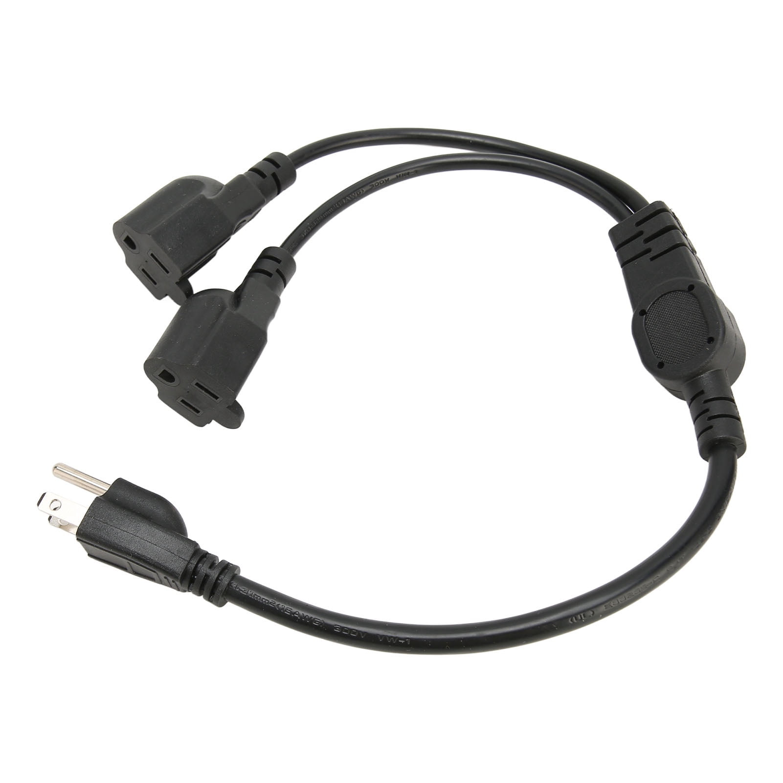 3 Prong Y Splitter Cable, Male To Female Plug And Play Safe US Plug 100-240V Effective Outlet Saving Extension Y Splitter Power Cable  For Outdoor