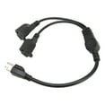 LaMaz Extension Y Splitter Power Cord 3 Pin 1 to 2 Male to Female Power