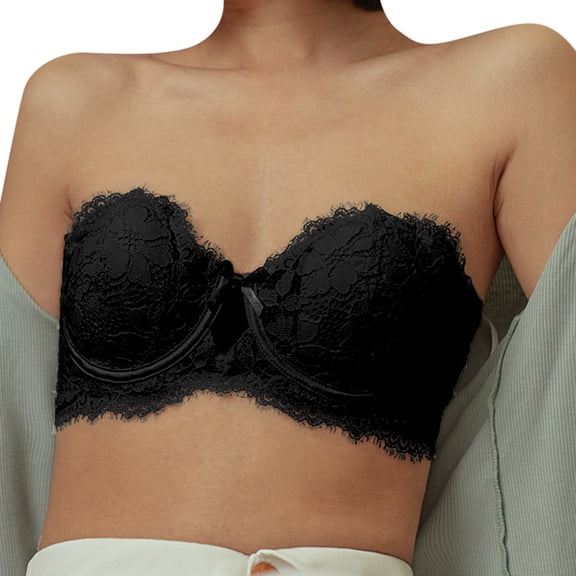 Vedolay Womens Lingerie Women's All-Over Lace Triangle Bralette,Black 75