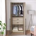 thumbnail image 5 of Manhattan Comfort Lee Wardrobe Closet 2.0 from Engineered Wood in Rustic Gray, 5 of 17