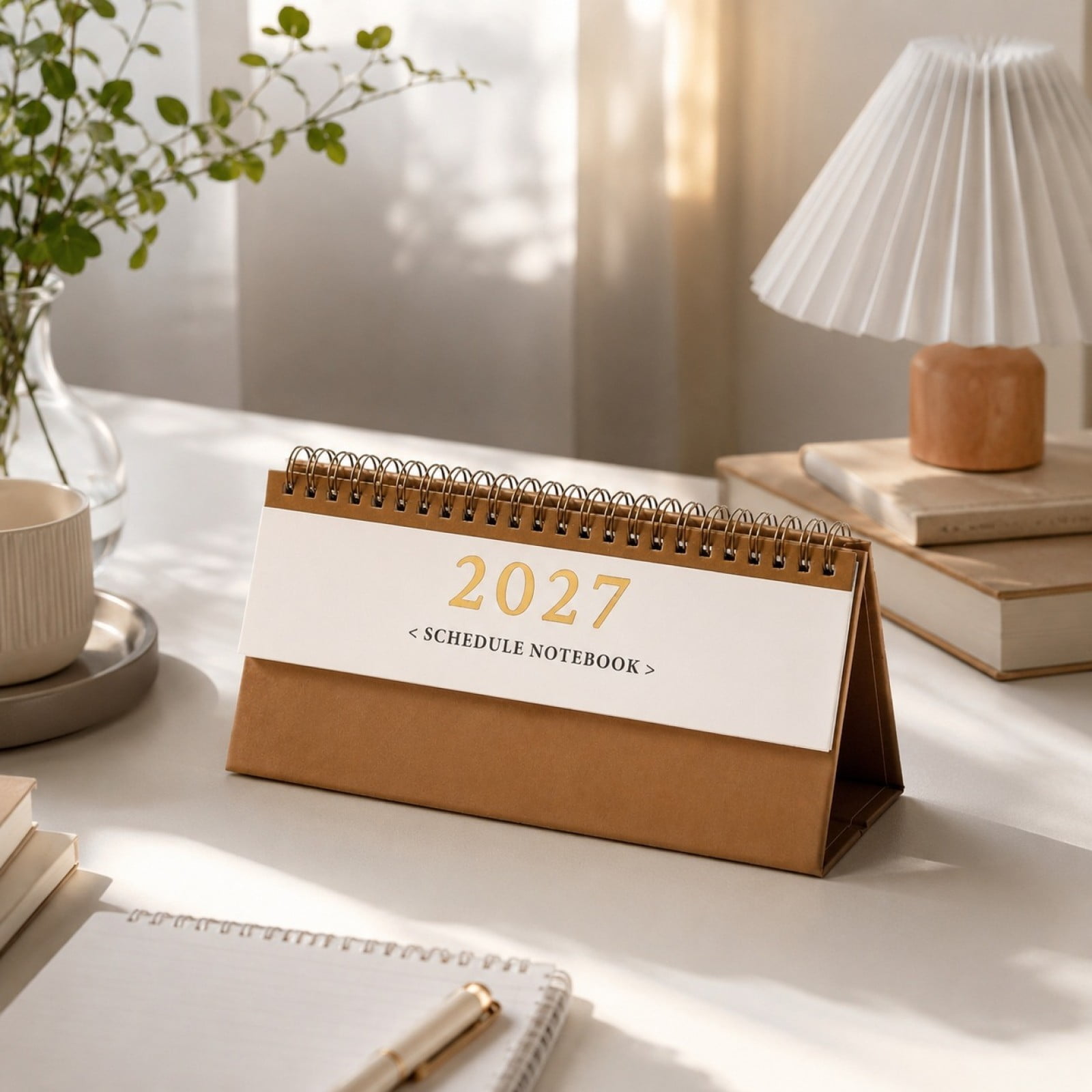 2027 Desk Calendar - Work Attendance Tracker with Ample Writing Space Yearly Planner for Office Home Monthly Page Tear Off Schedule Organizer