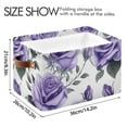 thumbnail image 3 of Rose Flowers Purple Storage Basket Large Foldable Storage Bin Laundry Baskets Toys Box Book Foldable Organizer Bag 14.2x10.2x8.3 Inches 1 PC, 3 of 8