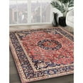 thumbnail image 2 of Ahgly Company Indoor Round Traditional Brown Red Medallion Area Rugs, 3' Round, 2 of 6