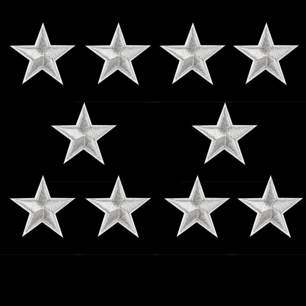 10Pcs Stars Patches Star Applique Embroidered Iron On Sew On Badge Clothes DIY 