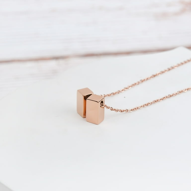 Anavia Step Mom Gift, Gift for Other Mom, Cube Necklace Jewelry Gift, Mothers  Day Gift, Birthday Gift for Her,Two Cube Necklaces with Wish Card [1 Silver  & 1 Rose Gold] 