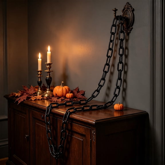 16.4ft Halloween Black Chains Decoration Plastic Chains Props Performance Props Costume Accessory for Halloween Party Supplies, Hallloween Decoration Indoor Outdoor