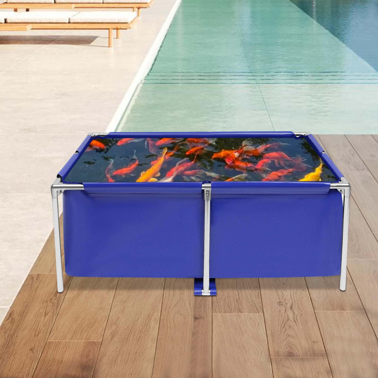 Peakora Aquarium Fish Water Tank Ornamental Swimming Pool Koi Breeding Pond Water-Proof Large Capacity 47.2*31.4*19.6in