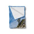 thumbnail image 2 of Lake Soft Flannel Fleece Blanket, Aerial View of a Tropic Lake Phenomenal Universe Innate Disposition of World Art Photo, Cozy Plush for Indoor and Outdoor Use, 50" x 60", Blue Grey, by Ambesonne, 2 of 6