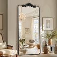 thumbnail image 4 of Antok Vintage 71" x 28" Full-Length Mirror with Carved Metal Frame, Baroque-Style Floor Mirror for Living Room, Bedroom, Entryway or Hallway, Luxury Gold, 4 of 9