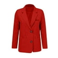 thumbnail image 4 of jtjvou Women's Fall Casual Blazer - Fully Lined Lightweight Button Lapel Collar Slim Fashion Business Work Office with Pocket 2025 Red M, 4 of 4