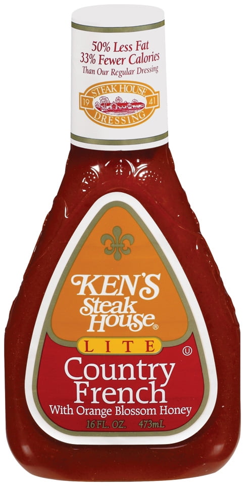 Ken's Steakhouse Lite Dressing, Country French with Orange Blossom Honey, 16 Fl Oz