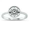 thumbnail image 1 of Compass Sun Gipsy Wholesale Ring .925 Solid Sterling Silver Band Jewelry Female Male Unisex Size 9, 1 of 4