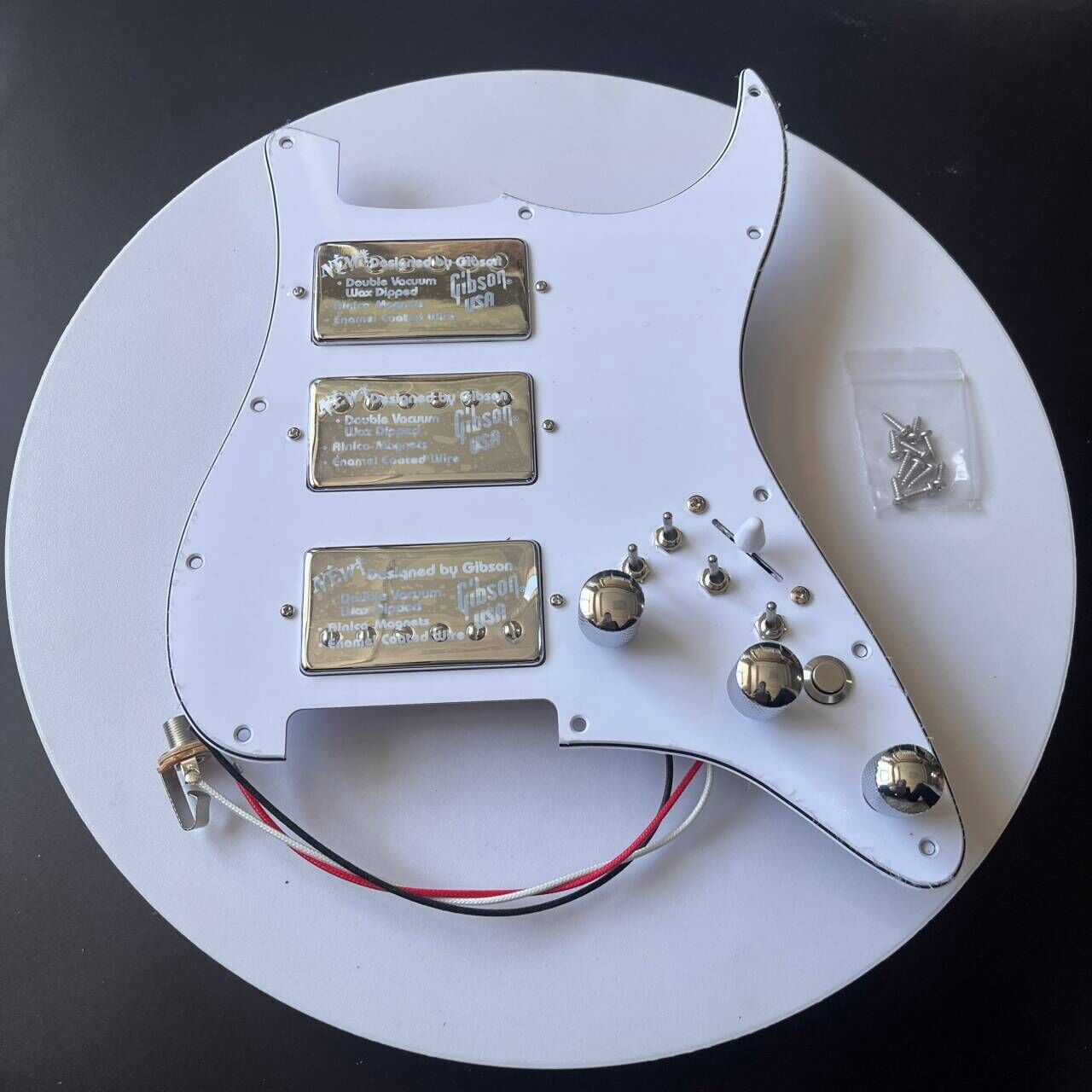HHH Prewired Guitar Strat Pickguard Set  with Silent Switch Kill Swith  Alnico 5 Humbucker Pickups Coil Splitting Switch Multi Switch Harnesses for Fender ST Electric Guitar Replacement Parts