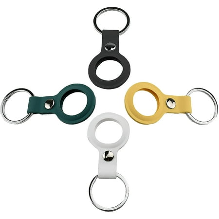 Silicone Air Tag Protective Case - 4PCS Air Tags Key Rings, Air Tag Finder with Keychain, Lightweight and Anti Lost for Keys, Purses, Backpacks, Luggage, Pets, and More(4 Colors)