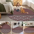thumbnail image 5 of Boho Red Brown Flower Round Area Rug 3Ft Washable Small Circle Rugs for Kitchen Entryway, Abstract Bohemia Pesley Floral Non-Slip Carpet Floor Mats Indoor Outdoor Carpet Runner Aesthetic Home Decor, 5 of 8