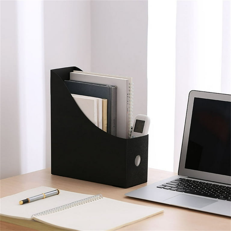 Document Organizer Folding High Capacity Keep Neat Vertical Desktop Book  Pencil Sundries Storage Box for School,Black 