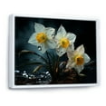 thumbnail image 2 of Designart "Sunrise'S Dew-Kissed Daffodils I" Daffodils Floater Framed Canvas Art Print, 2 of 5