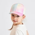 thumbnail image 2 of Toddler Sun Hat Girls Age 2-4 Girls Criss Cross Ponytail Baseball Cap Adjustable Ponycap Quick Dry Toddler Trucker Hat Girls Hats for Kids Ages 4-8, 2 of 3