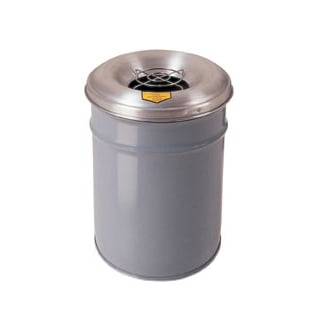 Steel Cease-Fire Cigarette Waste Drum, Aluminum Head, 6 gallon, Grill Guard
