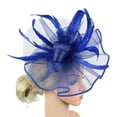 thumbnail image 3 of IDALL Fascinators Hats Tea Party Hats Women's Elegant Hat Strap Flower Feather Party Hat Hair Clip Headband Accessory Party Hats Fascinator Headband Blue One Size, 3 of 7