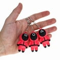 Squid TV Game Korean Drama Character Rubber Keychain with Key Ring
