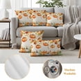 thumbnail image 6 of Thanksgiving Pumpkin Pillow Covers 2 Pack Maple Leaves Retro Letter Texture Pillowcase Waterproof Outdoor Throw Pillow Cover for Patio Garden Square Cushion 18”x18”, 6 of 9