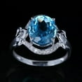 thumbnail image 2 of 2CT Oval Cut Lab-Created Blue Topaz Women's Engagement Wedding Ring 14k White Gold Plated, 2 of 5