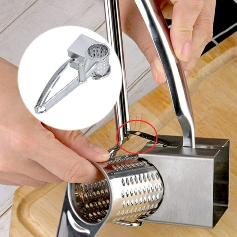 Delaman Rotary Cheese Grater Stainless Steel Cheese Grater Hand Held  Rotating Grater Kitchen Tools Hand Crank Rotary Cheese Shredder Manual  Rotary