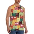 thumbnail image 2 of Haiem Men's Cute Cartoon Cat Print Tank Tops Summer Sleeveless Cut Off Workout T-Shirts Fitness Vest Athletic Undershirts-Medium, 2 of 8