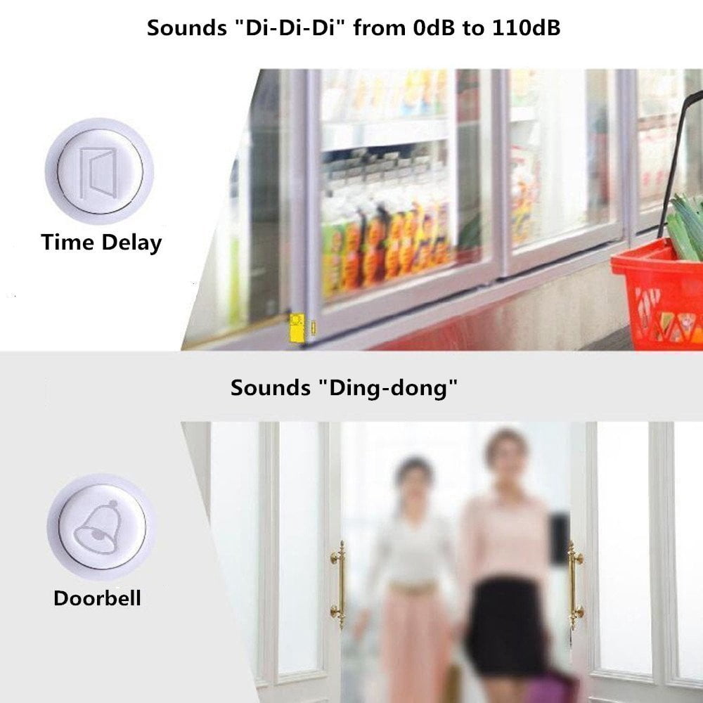 GREENCYCLE 4 Set Door and Window Alarm 4-in-1 Mode Window Alarms for Wireless Alarm Security System Magnetic Alarm Sensor Time Delay Alarm Loud 110 dB for Home Garage Kids Safety and Refrigerators