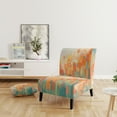 thumbnail image 2 of Designart « Shattered Realities Orange Green Vision » Fauteuil d'Appoint Rembourré Orange Cubisme - Fauteuil Moderne pour Chambre, 2 of 7