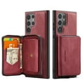 thumbnail image 4 of 2 in 1 Detachable Zipper Cards Slot Phone Case for Samsung S25 Edge S25 Ultra S24 Plus S23 FE S22 S21 S24ultra S23plus Kickstand Leather Cover, 4 of 5