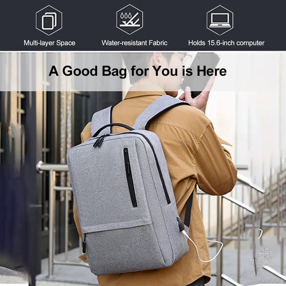 Elowen laptop bag 15.6Inch Laptop Backpack, Large Capacity, Oxford Fabric, Shoulder Strap, USB Charging, For Business, School, Travel