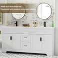 thumbnail image 2 of 72" Freestanding Double Sink Bathroom Vanity Set With Resin Top, Hand-Painted, EPA Certificate, 2 of 8
