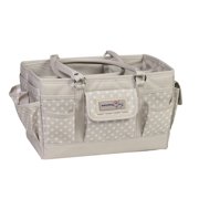 Deluxe Store Tote Craft Organizer, Tan Dot