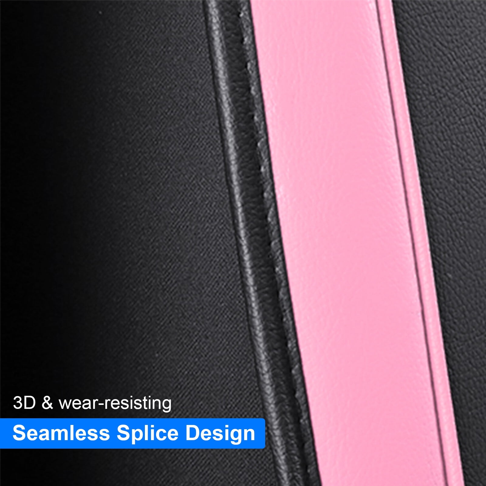 WILLJOY Car Seat Cover for Nissan Leaf 2011-2024, Comfortable PU Leather Front Rear Cushion Protector Black Pink