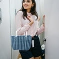 thumbnail image 1 of COOPHYA 1Set Plastic Shopping Basket Woven Navy Organizer For Adults, 1 of 4