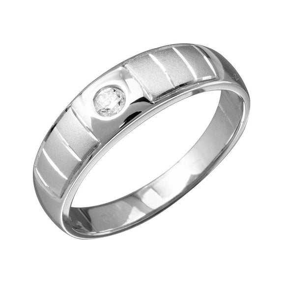 Rhodium Plated 925 Sterling Silver Line Shank Design Trios Ring White CZ Jewelry Female Size 9