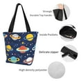 thumbnail image 4 of Kuqiui Planets and Stars Print Canvas Tote Bag for Women Cute Clothing Book Aesthetic Casual Reusable Tote Shoulder Bags, 4 of 7