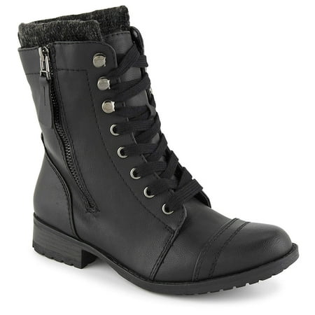 Limelight Womens Taya Winter Combat Boot Shoes - Walmart.com