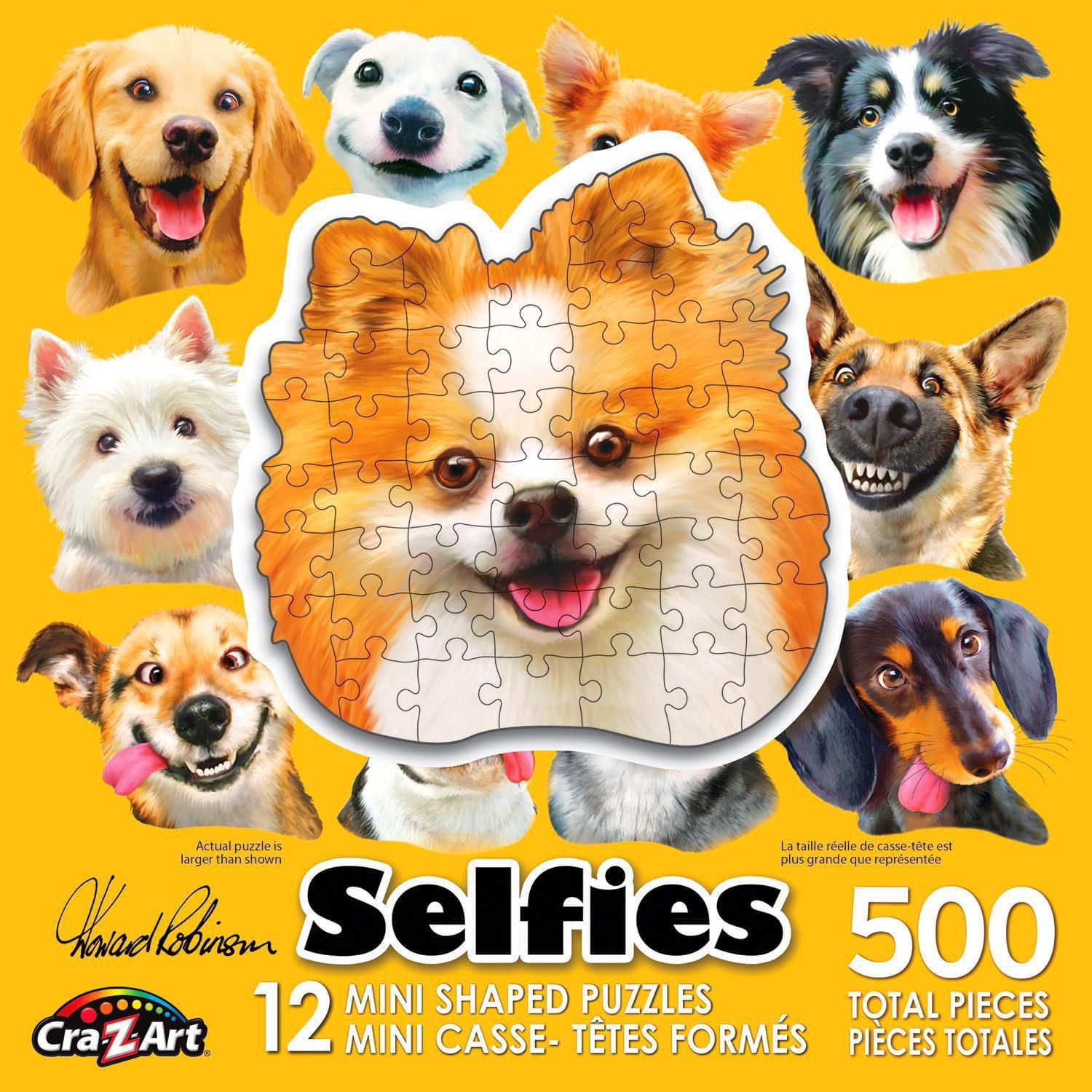 Cra-Z-Art 12 Mini Shaped Dog Selfie Puzzles- 500pcs total