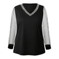 thumbnail image 4 of T Shirts for Women Sequin Top for Women Black Long Sleeve Sparkly Top Glittery Top Tops for Women Trendy Sparkly Holiday Tops for Women, 4 of 4