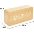 thumbnail image 4 of ZHAOCHENG Reloj digital de madera: despertador LED multifuncional con pantalla y control de hora y temperatura para viajes en casa, 4 of 5