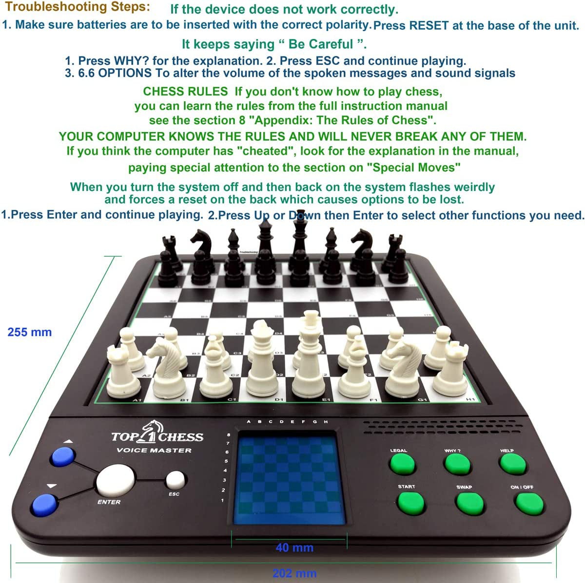 Grandmaster Electronic Magnetic Talking Chess Set Game - Play 2 Player or  Against Beginner to Expert Computer- 12 Chess Modes, 30 Skill Levels Plus 8