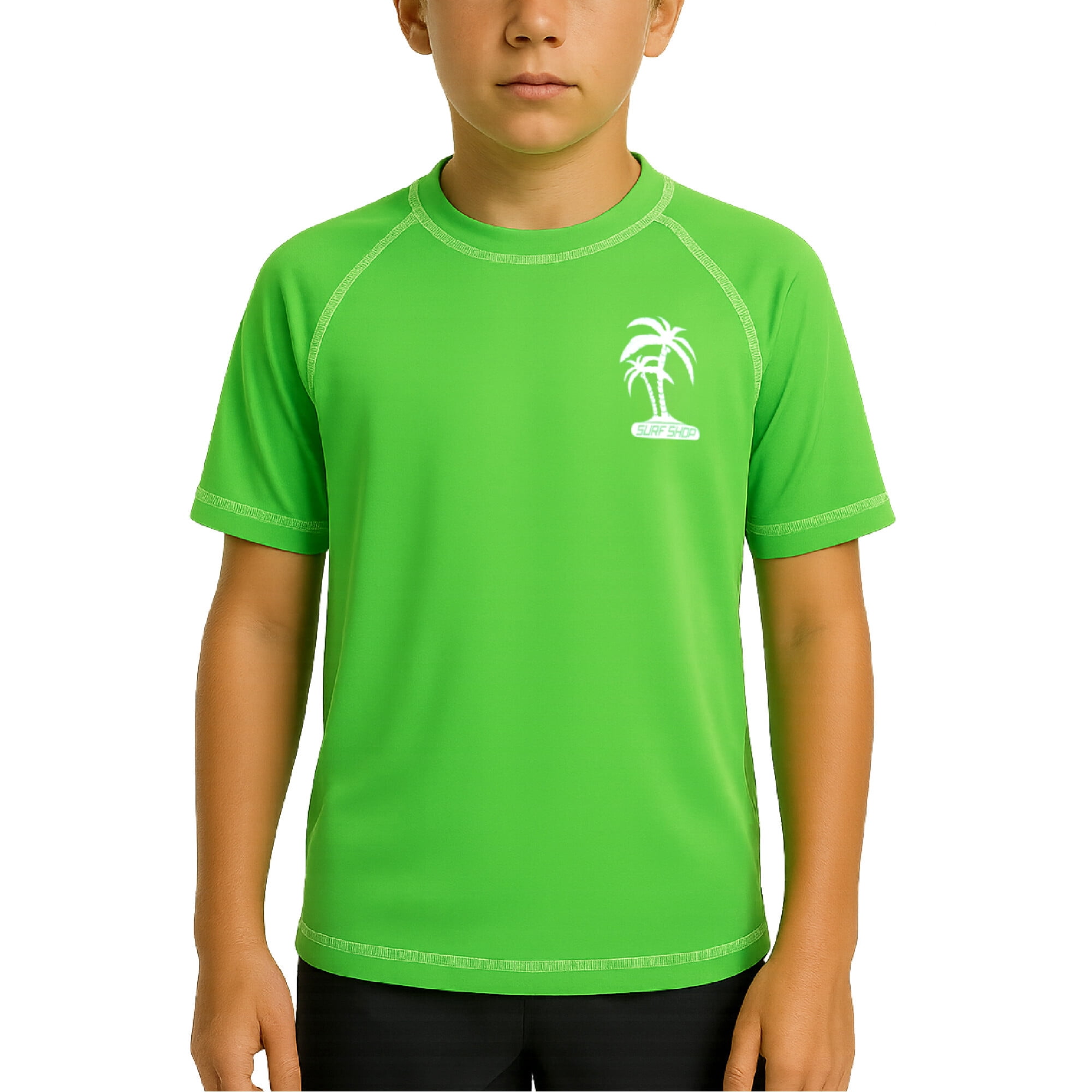 iXtreme Boys Rash Guard Shirt - UPF50+ Sun Protect Quick Dry Short Sleeve Swim Shirts for Boys (5-18)