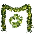 thumbnail image 1 of Guirnaldas de hiedra artificial CHAO 12 piezas con 100 luces LED para decoración de celebraciones bodas cocinas jardines y oficinas, 1 of 5